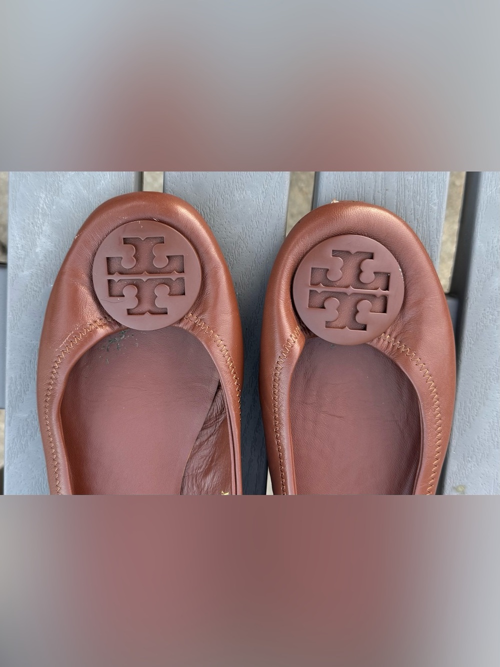 Tory Burch Women’s Brown Leather Minnie Travel Ballet Flats! Size 39 (8.5/9). - Picture 8 of 12